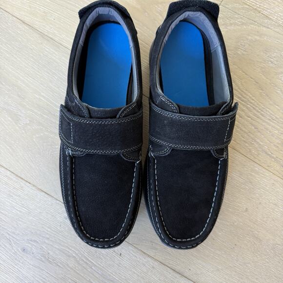 Propet Mens Porter Loafers Size 10 W (E) Black New With Box Hook And Loop Strap - Picture 5 of 7